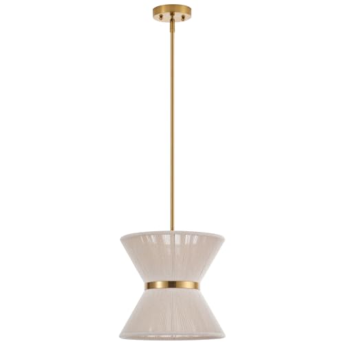 Hand Woven Boho Pendant Light Coastal Mini Modern Chandelier Adjustable Transitional Minimalist Pendant Lighting Fixtures for Kitchen Island Dining Room