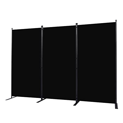 Room Divider 3 Panel Folding Privacy Screens with Wider Feet