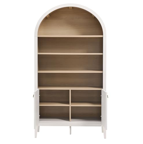 Nolan Tall Arched Storage Display Cabinet in Ivory