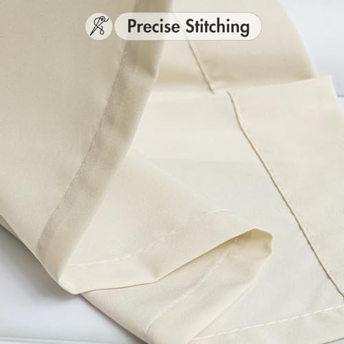 Cream Beige Privacy Sheer Curtains 2 Panels 42W x 84L (2 Count)