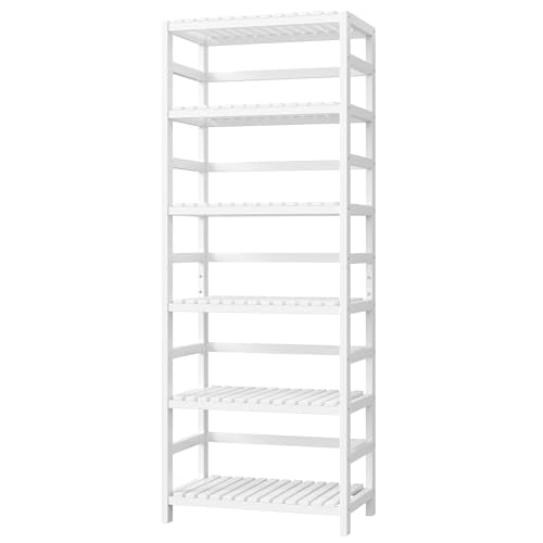 6 Tier Bamboo Shelf with Adjustable Shelves