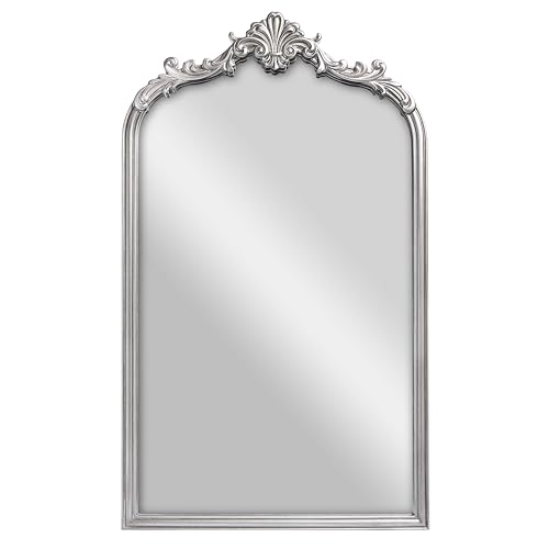 English Estate Carved Arch Wood Wall Mirror