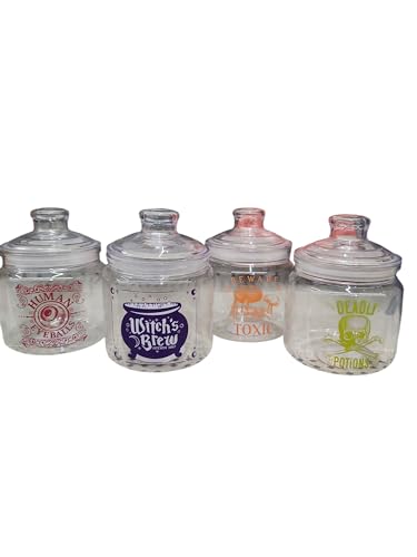 Halloween Storage Jars with Lids (4 Count)