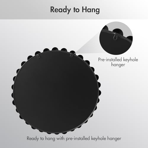 27 inch Black Round Mirror