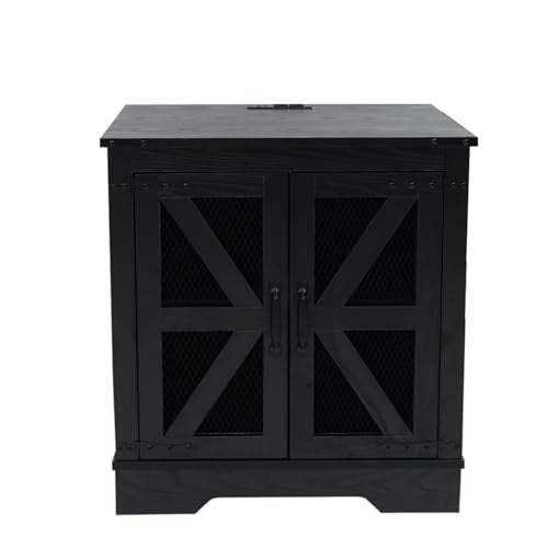 Farmhouse End Table Set with Charging Station