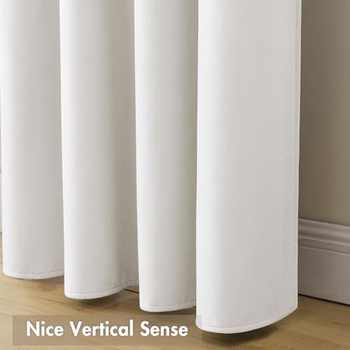 White Blackout Velvet Curtains Drapes 84 Inch Long 52"x84" Bedroom (2 Count)
