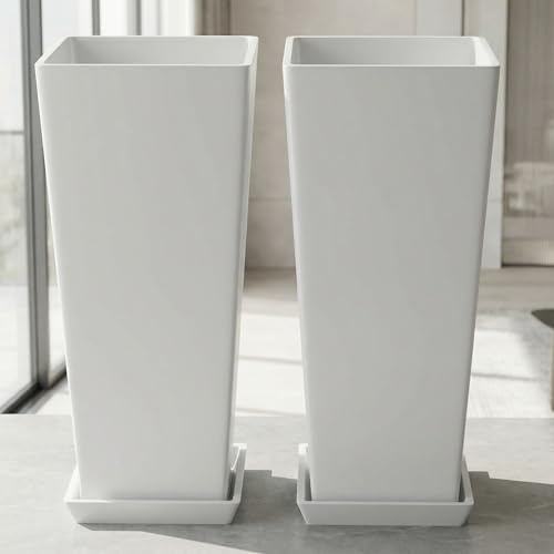 Set of 2 Tall Outdoor Planters for Climbing Plants (2 Count)