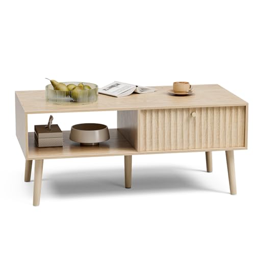 Coffee Table with Fluted Drawer