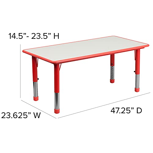 Emmy Adjustable Classroom Activity Table with 6 Stackable Chairs