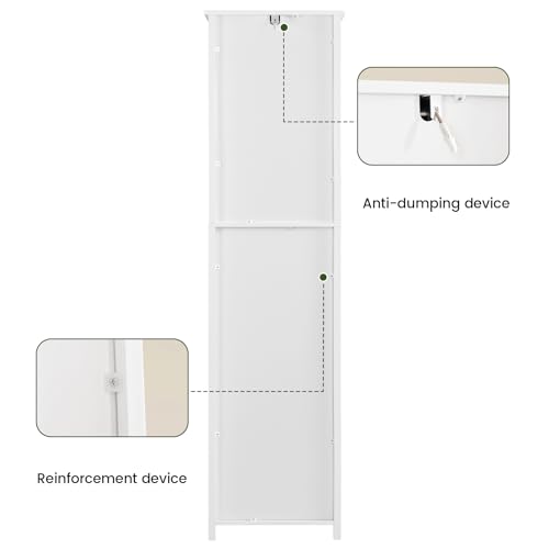 66.9" Tall Bathroom Storage Cabinet with 2 Doors & 1 Drawer