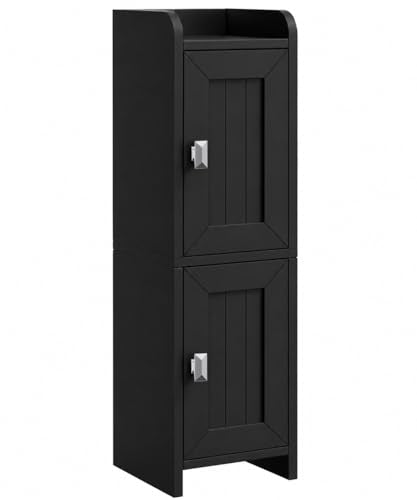 Small Bathroom Cabinet Narrow Toilet Paper Organizer Black