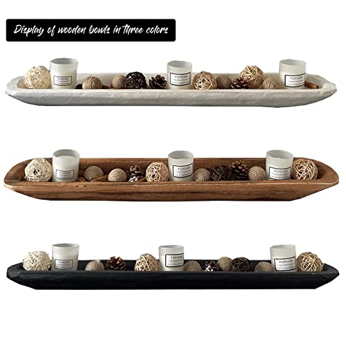 Wooden Dough Bowl Decor