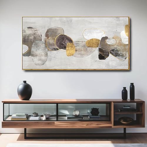 Gray Abstract Wall Art Decor 30x60 Inch Large Gold Wall Art Modern Artwork for Living Room Bedroom Office Wall Accents