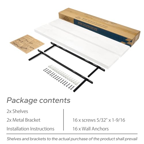 Wood Floating Shelves (2 Count)