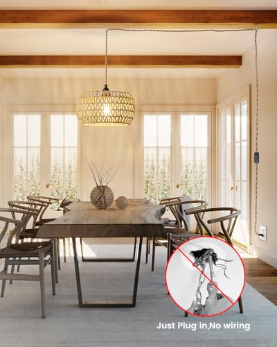 Rattan Boho Hanging Light