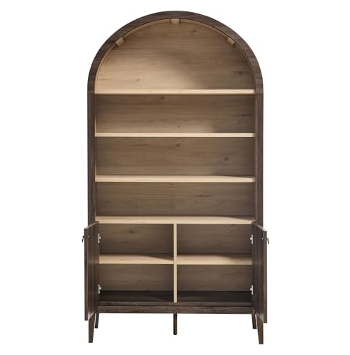 Nolan Tall Arched Storage Display Cabinet in Dark Walnut