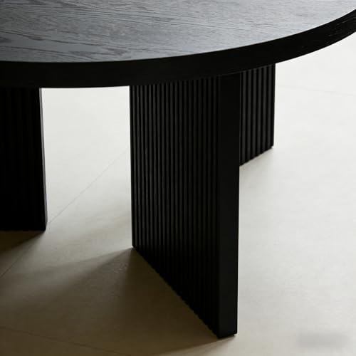 35" Wooden Round Coffee Table