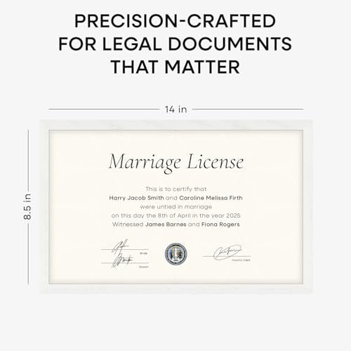 8.5x14 Black Oak Marriage License Frame