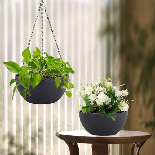 10 inch Hanging Planters for Indoor Outdoor Plants (2 Count)