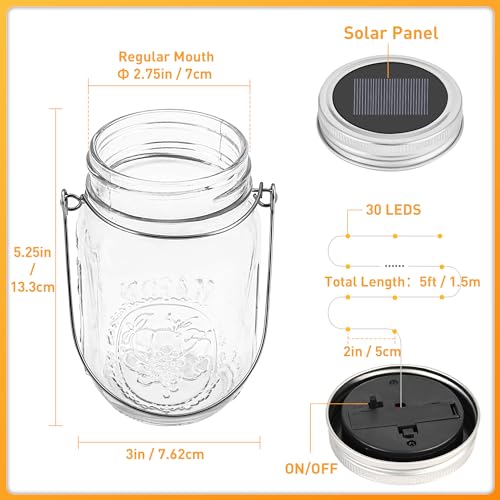 Hanging Mason Jar Solar Lights (6 Count)