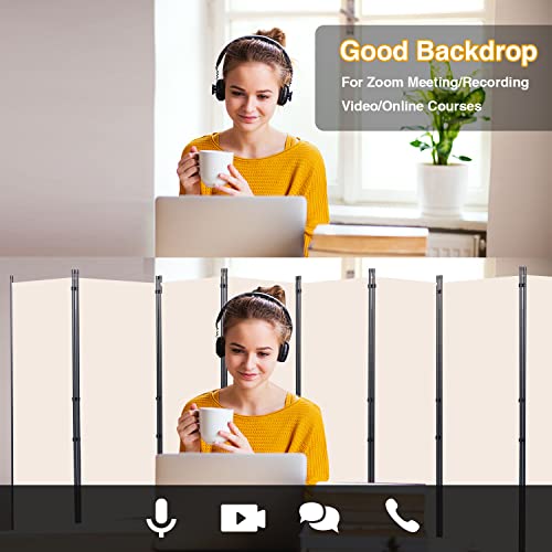 Room Divider 8 Panel Folding Privacy Screens with Wider Feet