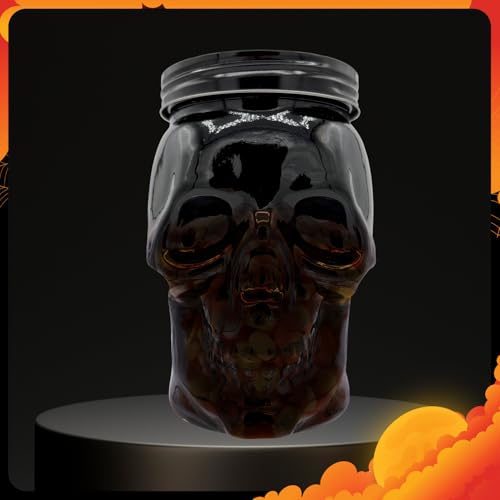 Set of 2 Skull Mason Jar Glasses with Lids (4 Count)