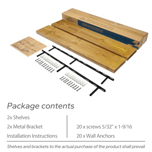 Wood Floating Shelves for Wall 60 inch Set of 2 (2 Count)