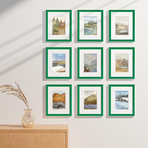 8x10 Picture Frames Set of 9 for Wall or Tabletop Display (9 Count)