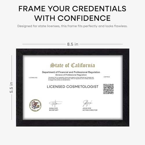 5.5x8.5 White Oak Business License Frame