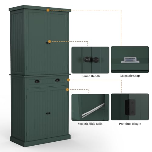 72" Tall Freestanding Pantry & Kitchen Storage Cabinet