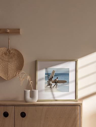 12x12 Gold Metal Picture Frame Matted to 8x8