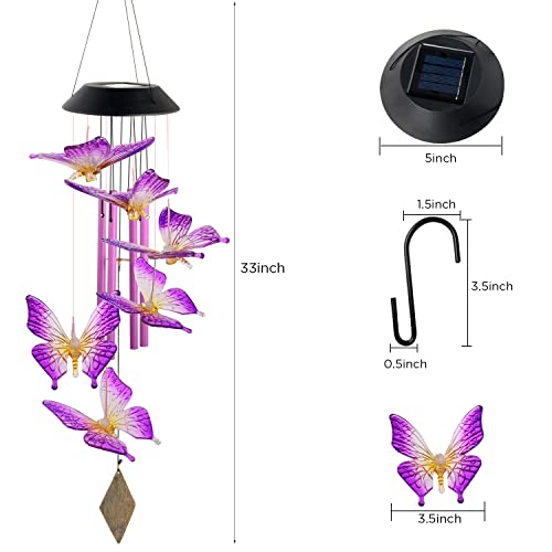 Butterfly Solar Wind Chimes