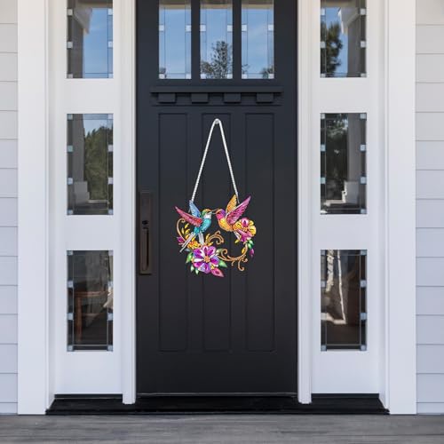 DIY Colorful Hummingbirds Diamond Painting Hanging Ornament