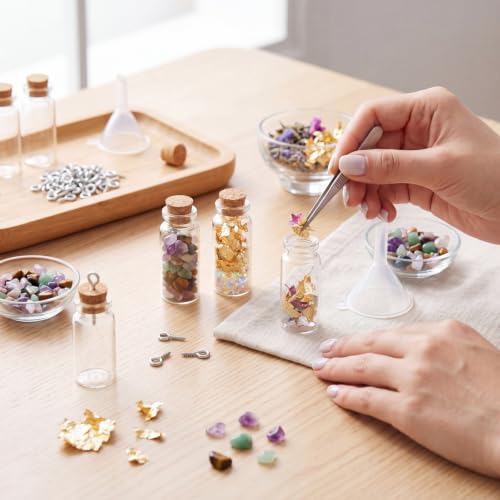 45 Pcs Spell Jar Mini Glass Potion Bottles Cork Stopper (45 Count)