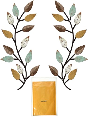 2 Pcs Metal Leaf Wall Art Vine Branch Decor (2 Count)