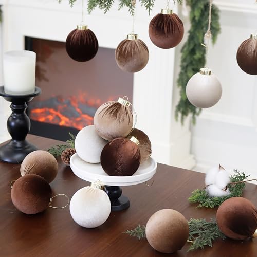 4IN Velvet Ornaments for Christmas Tree Decor (6 Count)
