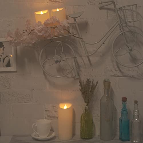 Outdoor Battery Operated Flameless LED Pillar Candles with Timer 9 Pack (9 Count)
