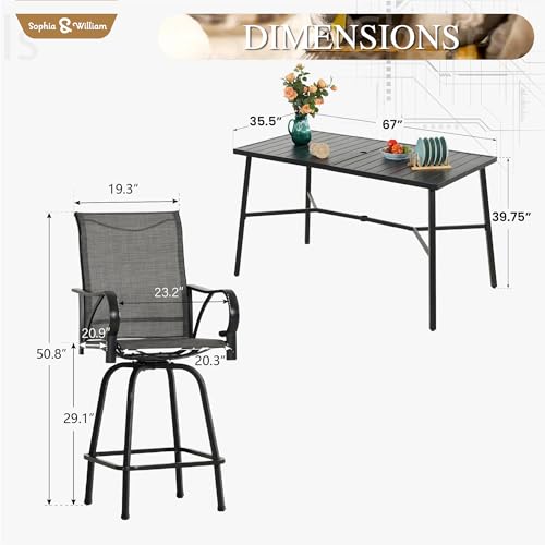 5 Piece Bar Height Patio Set (5 Count)