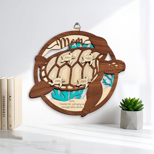 Personalized Sea Turtle Family Sign for Mom