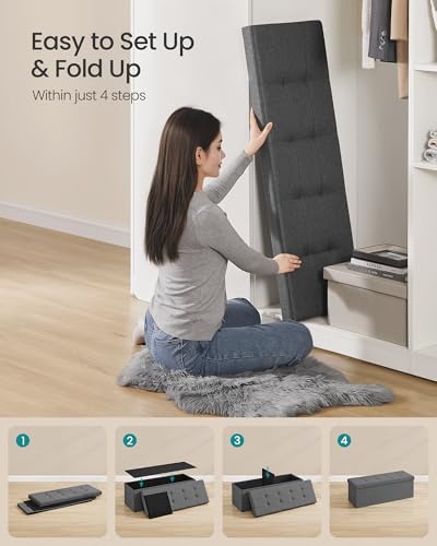 43.3 Inches Folding Storage Ottoman Bench