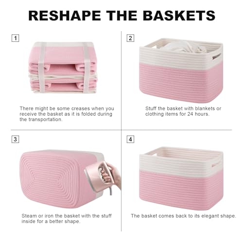 4 Pack Storage Baskets for Organizing (4 Count)