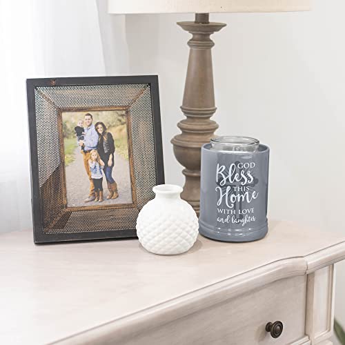 God Bless This Home with Love Grey Stoneware Electric Jar Candle Warmer