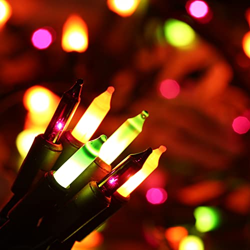 Purple & Green & Orange Halloween Incandescent Lights 21.3ft 100 ct