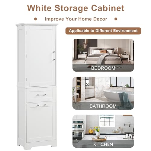 Bathroom Cabinet with Drawers and Doors