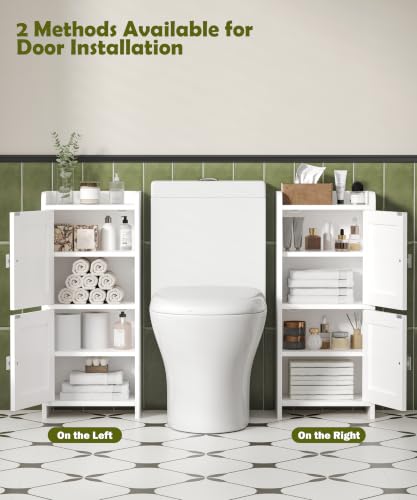 Small Bathroom Cabinet Narrow Toilet Paper Organizer White