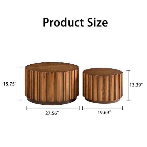 Nesting Round Coffee Table Set of 2
