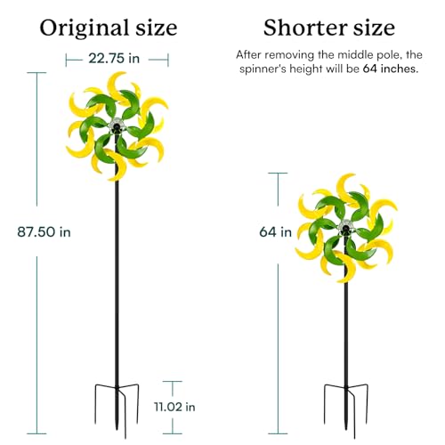 87" Wind Spinner Outdoor with Solar Light