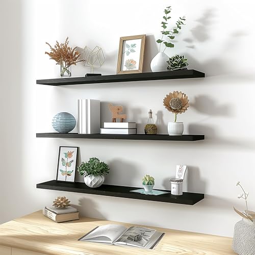 Wood Floating Shelves for Wall Decor (4 Count)