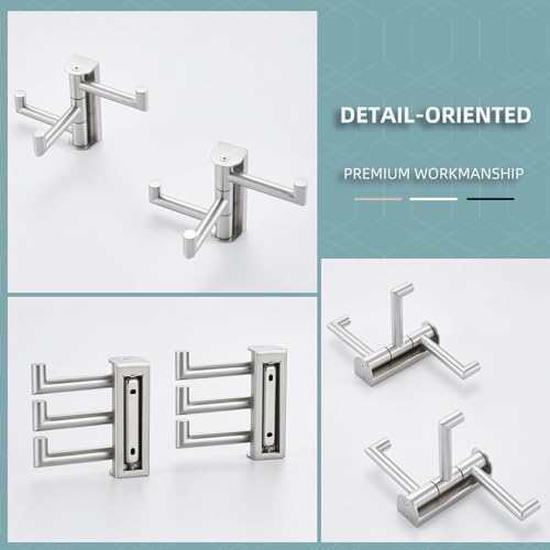 Brushed Nickel Towel Hooks (2 Count)