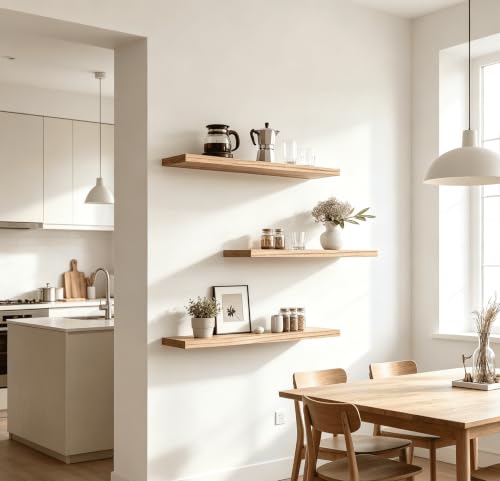 Wood Floating Shelves for Wall Decor (4 Count)